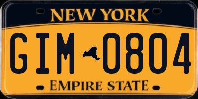 NY license plate GIM0804
