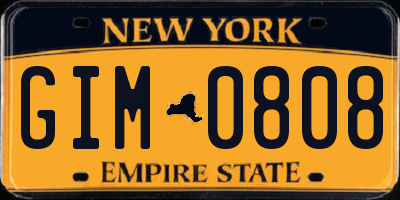 NY license plate GIM0808