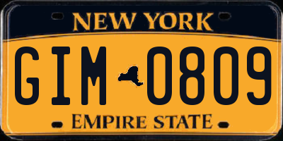 NY license plate GIM0809