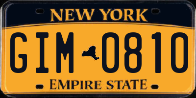 NY license plate GIM0810