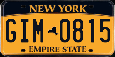 NY license plate GIM0815