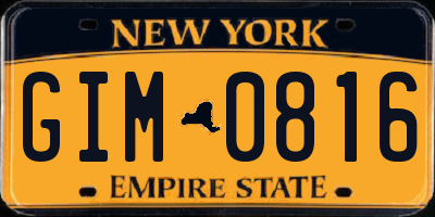 NY license plate GIM0816
