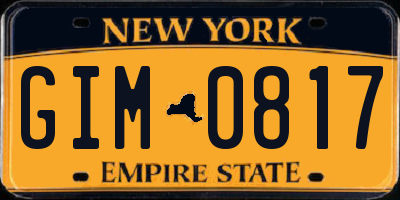 NY license plate GIM0817