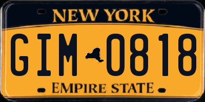 NY license plate GIM0818