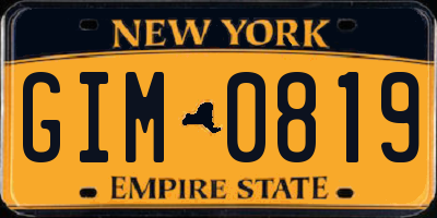 NY license plate GIM0819