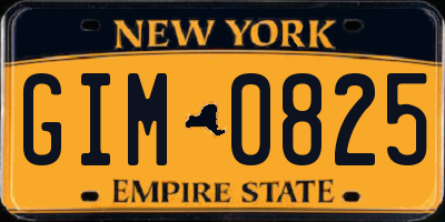 NY license plate GIM0825