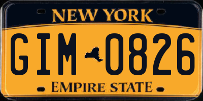 NY license plate GIM0826