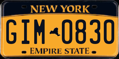 NY license plate GIM0830