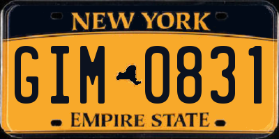 NY license plate GIM0831