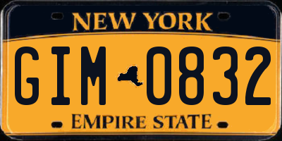 NY license plate GIM0832