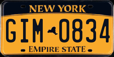 NY license plate GIM0834