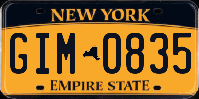 NY license plate GIM0835
