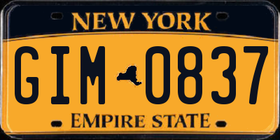 NY license plate GIM0837