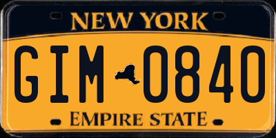 NY license plate GIM0840