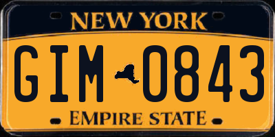 NY license plate GIM0843