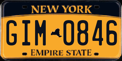 NY license plate GIM0846