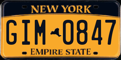 NY license plate GIM0847