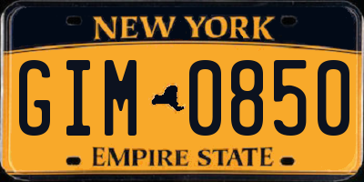NY license plate GIM0850