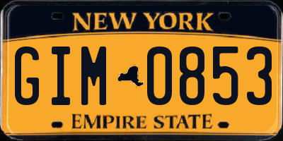 NY license plate GIM0853