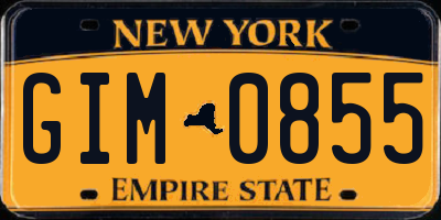NY license plate GIM0855