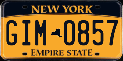 NY license plate GIM0857