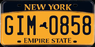 NY license plate GIM0858