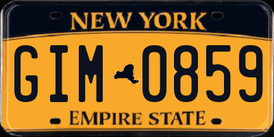 NY license plate GIM0859