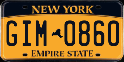 NY license plate GIM0860