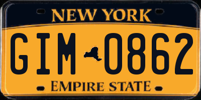 NY license plate GIM0862