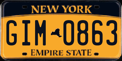 NY license plate GIM0863