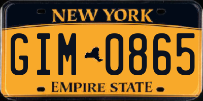 NY license plate GIM0865