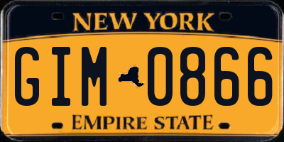 NY license plate GIM0866