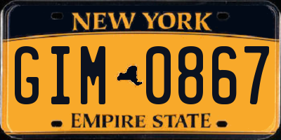 NY license plate GIM0867