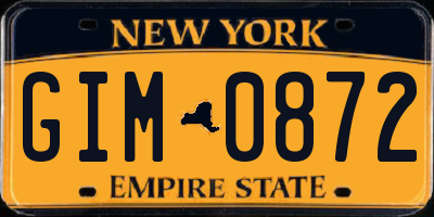 NY license plate GIM0872