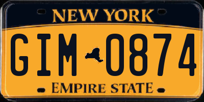 NY license plate GIM0874