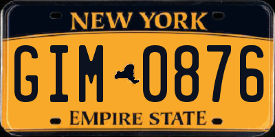 NY license plate GIM0876