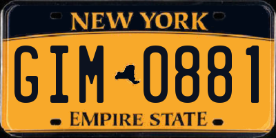 NY license plate GIM0881