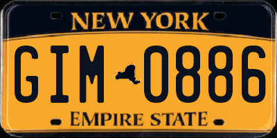 NY license plate GIM0886