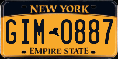 NY license plate GIM0887