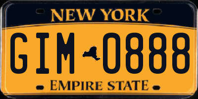 NY license plate GIM0888