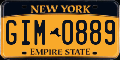 NY license plate GIM0889