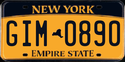 NY license plate GIM0890