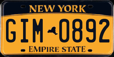 NY license plate GIM0892