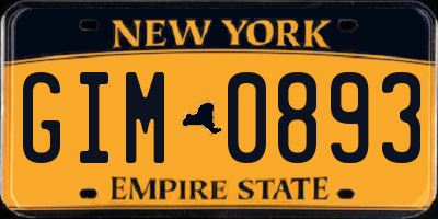NY license plate GIM0893