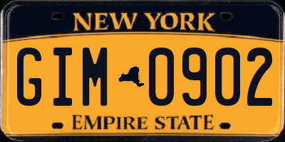 NY license plate GIM0902