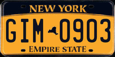 NY license plate GIM0903
