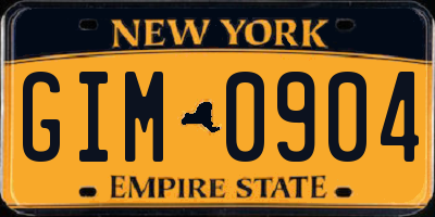 NY license plate GIM0904