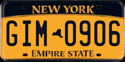 NY license plate GIM0906