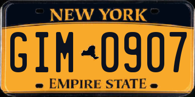 NY license plate GIM0907
