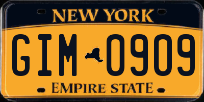 NY license plate GIM0909